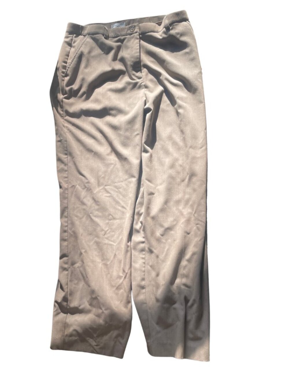Kim Rogers Sz. 16 Average Length Zip Front Office Dress Pants Khaki w Pockets